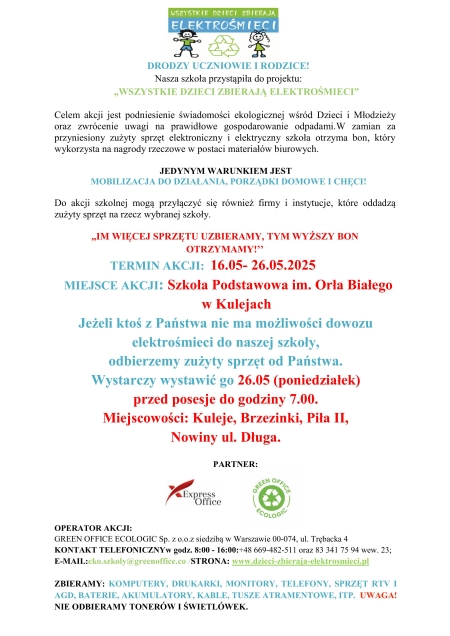 Wszystkie Dzieci Zbierają Elektrośmieci!