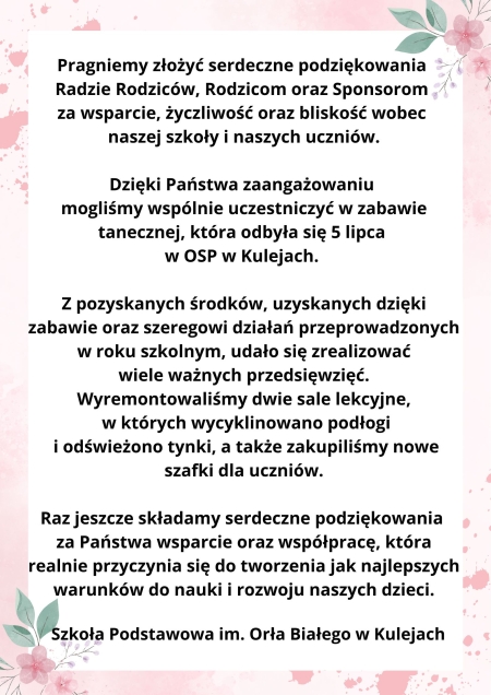 ''Podziękowanie''