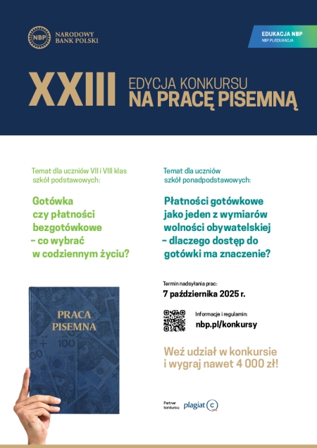 Narodowy Bank Polski ogłasza XXIII konkurs na prace pisemną.
