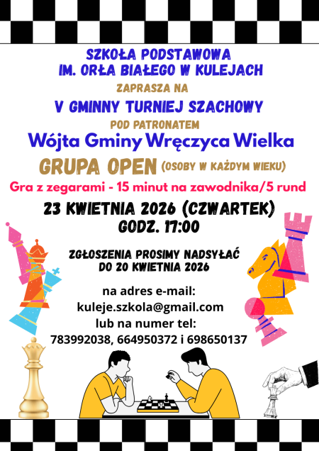 V Gminny Turniej Szachowy - zapraszamy!