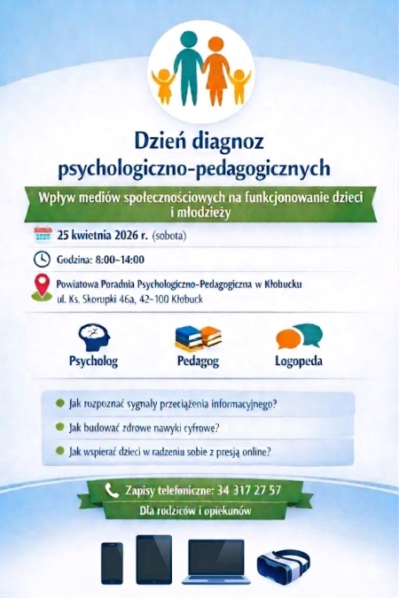 DNI OTWARTE POWIATOWEJ PORADNI PSYCHOLOGICZNO-PEDAGOGICZNEJ W KŁOBUCKU