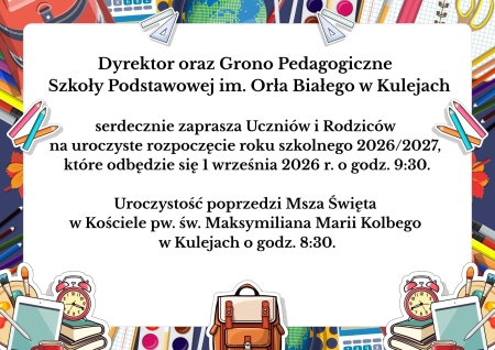''UROCZYSTE ROZPOCZĘCIE ROKU SZKOLNEGO 2026/2027 Z PASOWANIEM NA UCZNIA KLASY I''